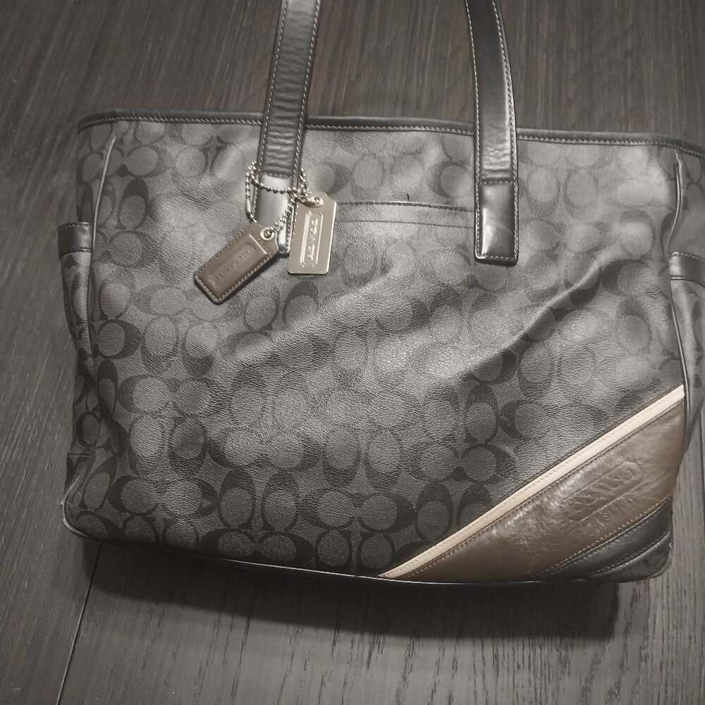 COACH Soft Tote/Briefcase Charcoal Signature
